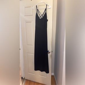 Floor length black dress